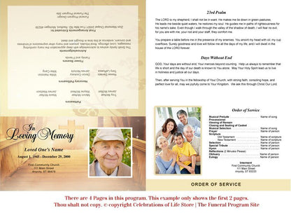 Crossing 8 - Sided Graduated Bottom Fold Template - The Funeral Program Site