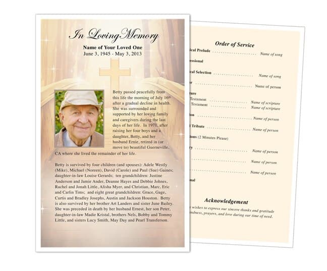 Crossing Funeral Flyer Template - The Funeral Program Site