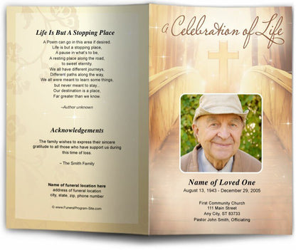 Crossing Funeral Program Template - The Funeral Program Site