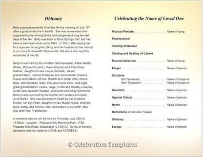 Crossing Funeral Program Template - The Funeral Program Site