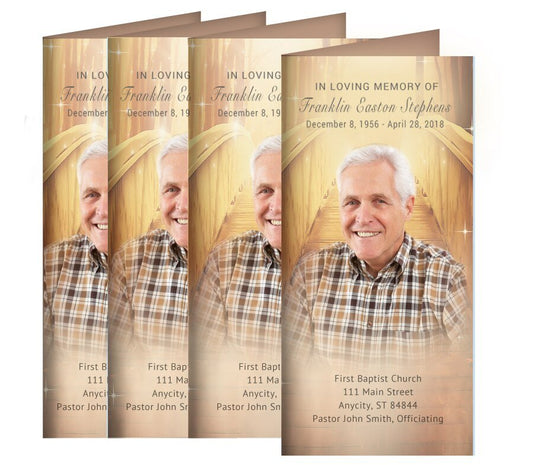 Crossing Long Fold Program Design & Print (Pack of 50) - The Funeral Program Site