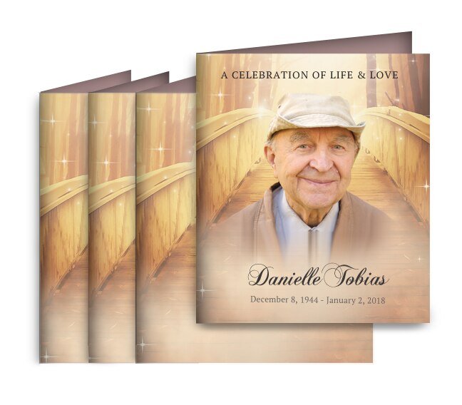 Crossing Memorial Cards Done For You Design & Print (Pack of 50) - The Funeral Program Site