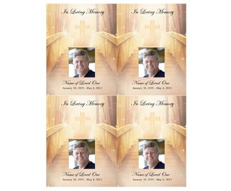 Crossing Small Memorial Card Template - The Funeral Program Site