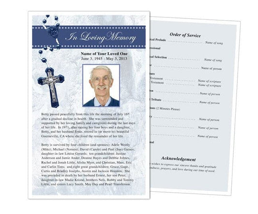 Crucifix Funeral Flyer Template - The Funeral Program Site