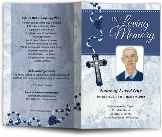 Crucifix Funeral Program Template - The Funeral Program Site