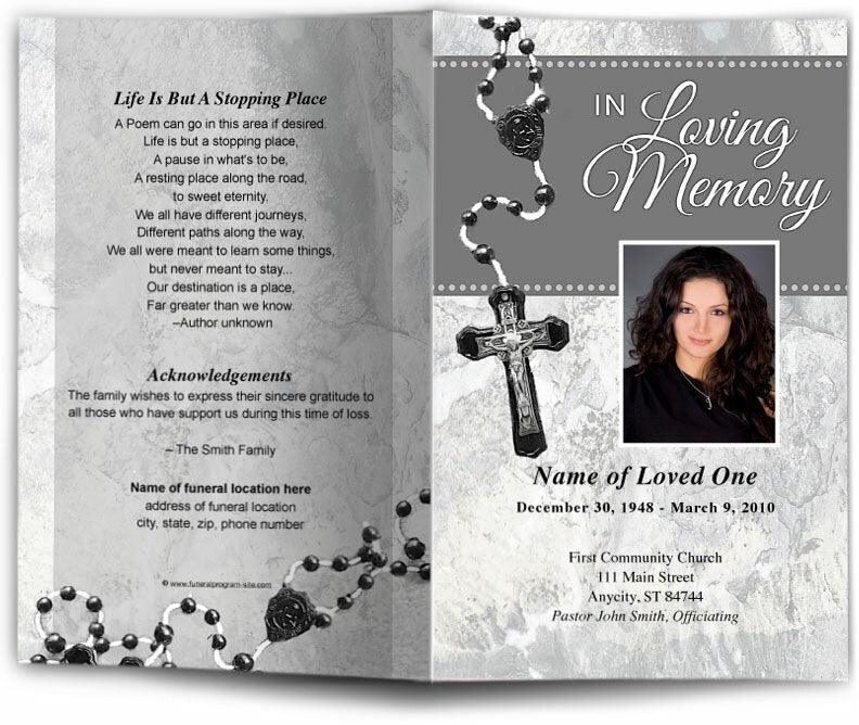 Crucifix Funeral Program Template - The Funeral Program Site