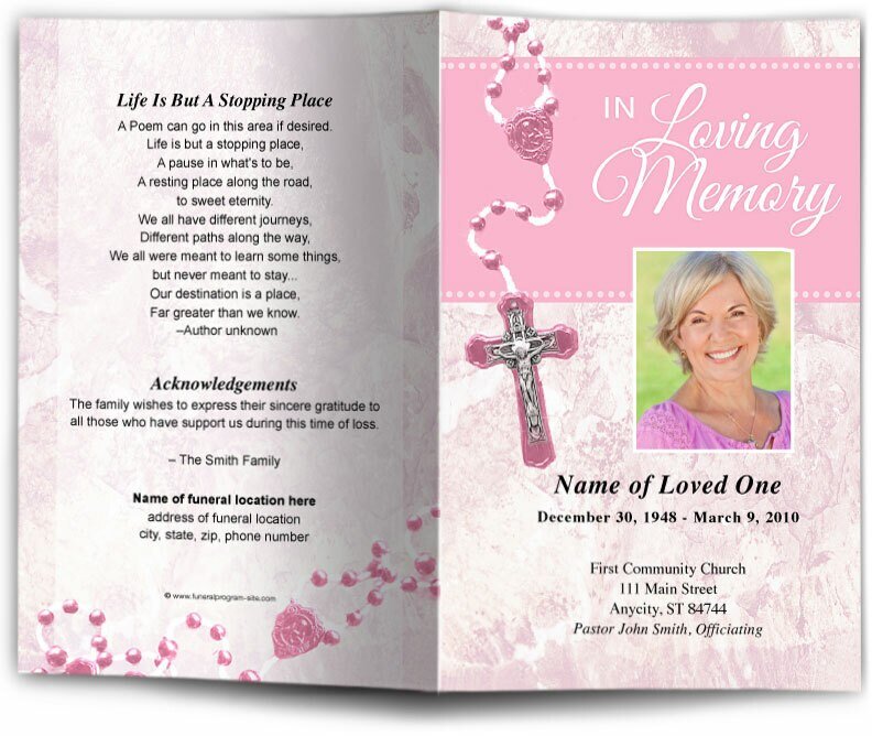 Crucifix Funeral Program Template - The Funeral Program Site