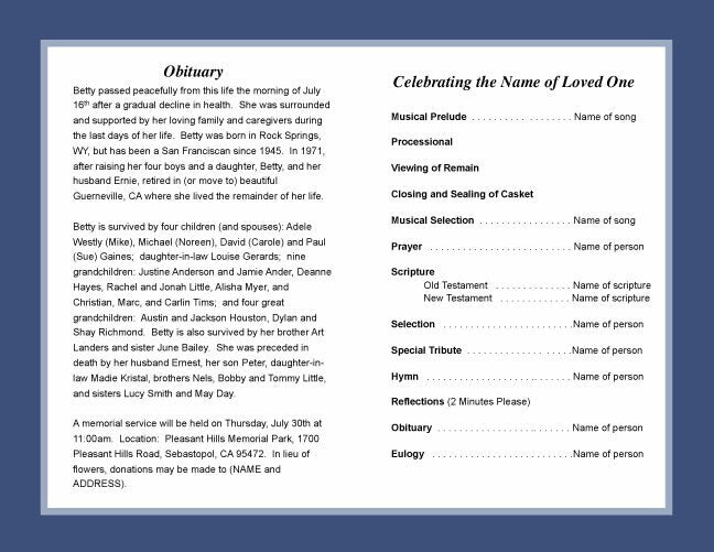 Crucifix Funeral Program Template - The Funeral Program Site