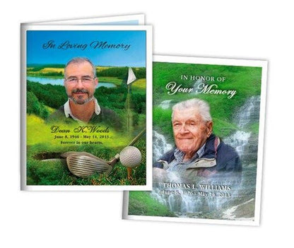 Custom Cover Small Memorial Card Template - The Funeral Program Site