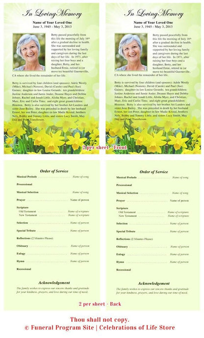 Daffodils Funeral Flyer Template - The Funeral Program Site