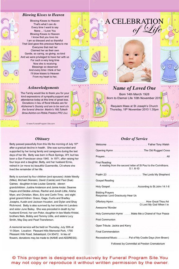 Darling A4 Funeral Order of Service Template - The Funeral Program Site