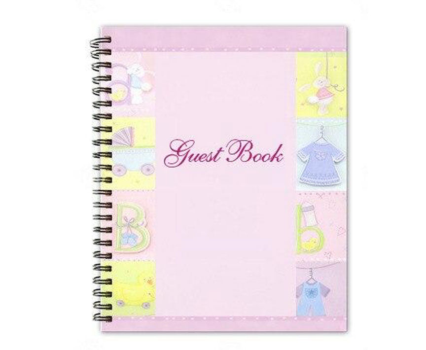 Darling Spiral Wire Bind Memorial Funeral Guest Book.