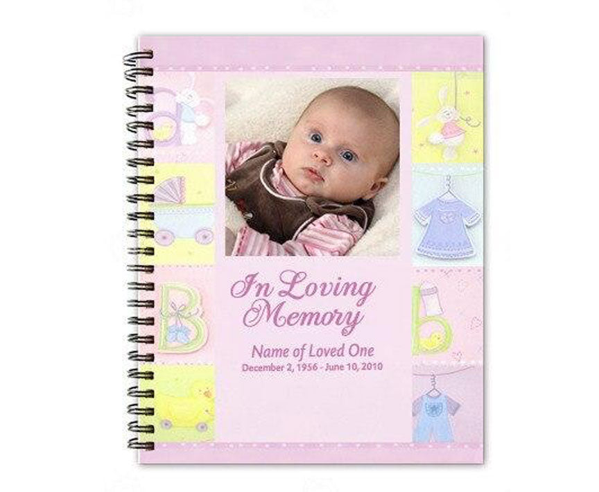 Darling Spiral Wire Bind Memorial Funeral Guest Book.