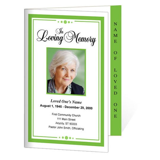 Dedication 4 - Sided Graduated Funeral Program Template - The Funeral Program Site