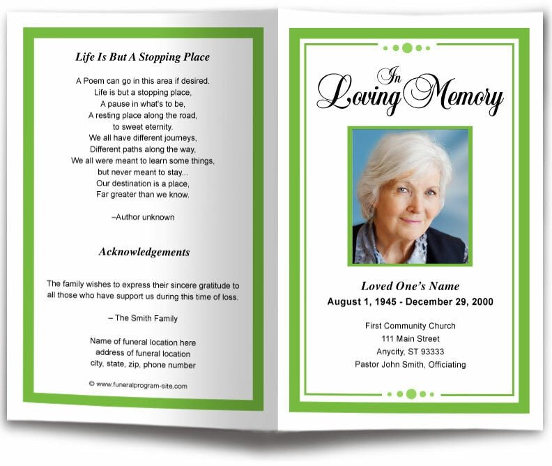 Dedication Funeral Program Template - The Funeral Program Site