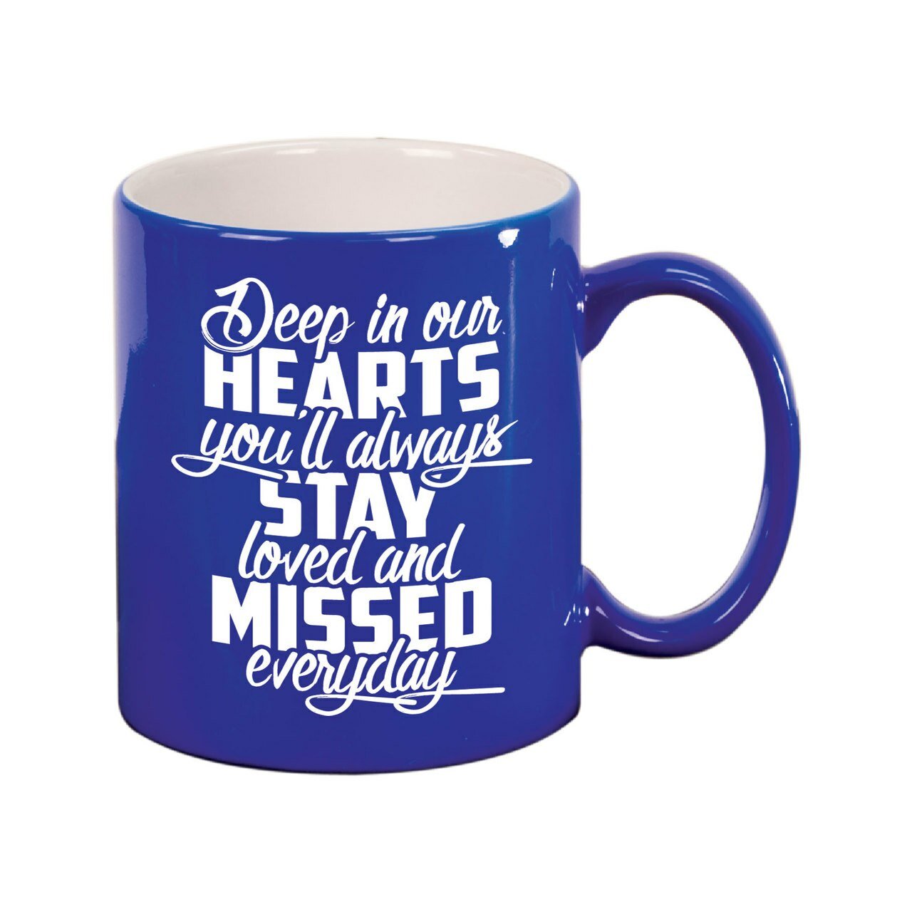 Deep In Our Hearts In Loving Memory Ceramic Mug - The Funeral Program Site