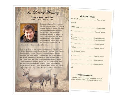 Deer Funeral Flyer Template - The Funeral Program Site