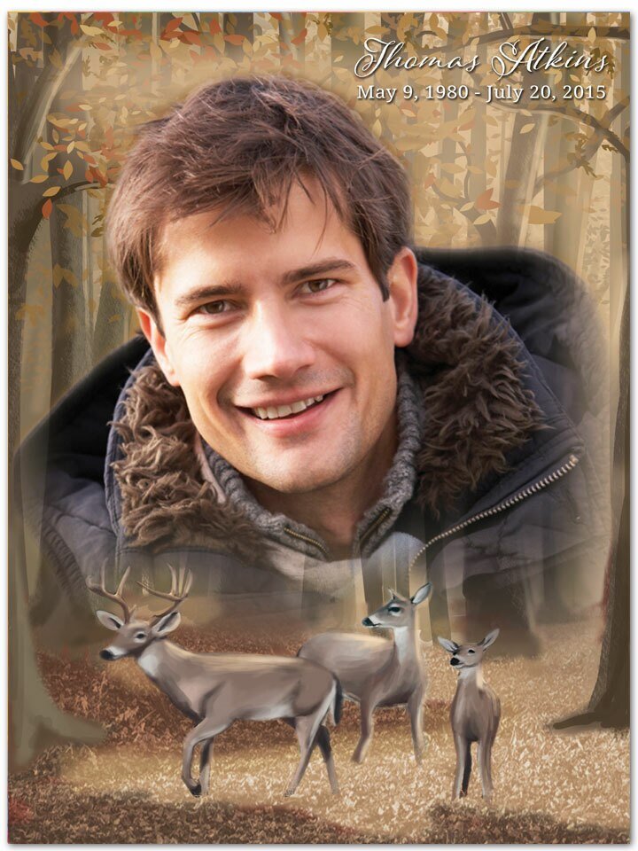 Deer Funeral Poster Memorial Portrait - The Funeral Program Site