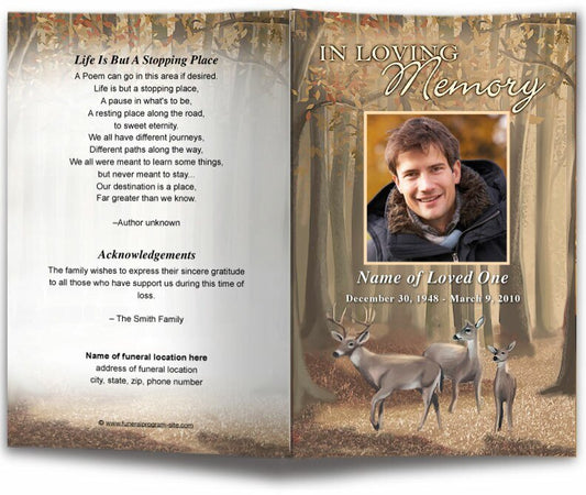 Deer Funeral Program Template - The Funeral Program Site