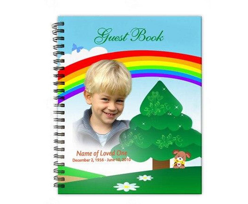 Delight Spiral Wire Bind Memorial Funeral Guest Book - The Funeral Program Site