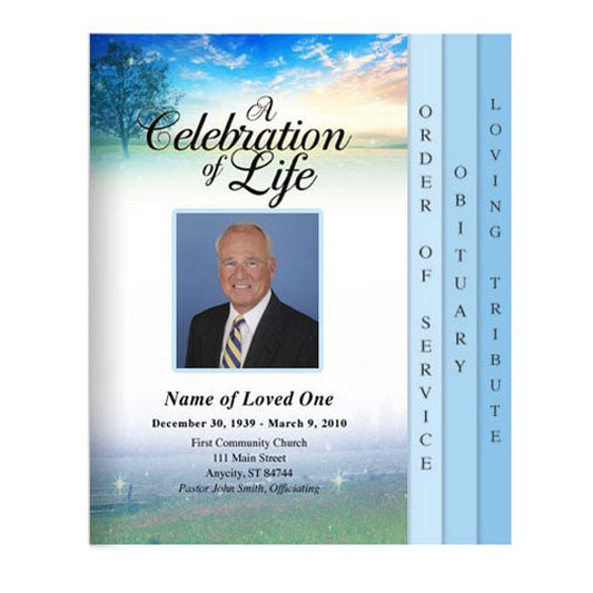 Destiny 8 - Sided Graduated Funeral Program Template - The Funeral Program Site