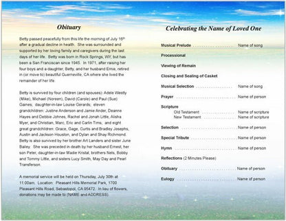 Destiny Funeral Program Template - The Funeral Program Site