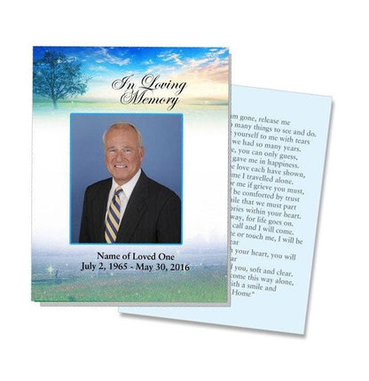 Destiny Small Memorial Card Template - The Funeral Program Site