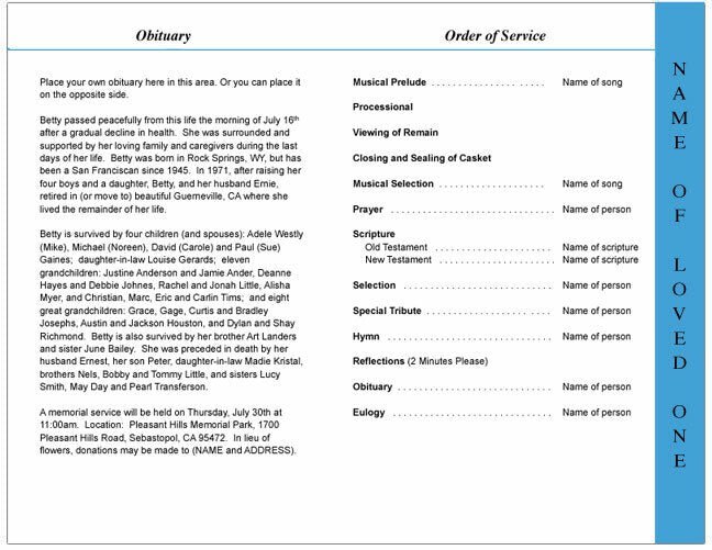 Devotion 4 - Sided Graduated Funeral Program Template - The Funeral Program Site