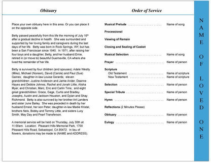 Devotion 4 - Sided Graduated Funeral Program Template - The Funeral Program Site