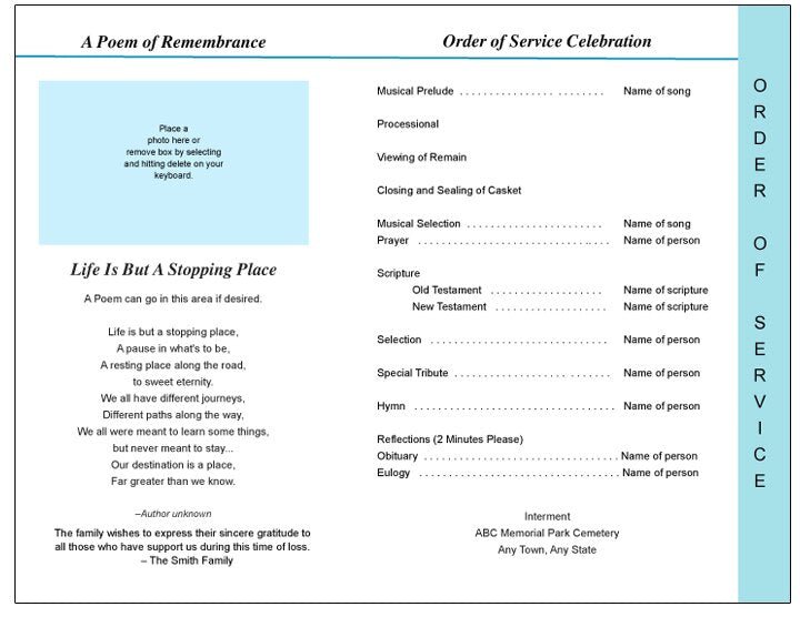 Devotion 8 - Sided Graduated Funeral Program Template - The Funeral Program Site