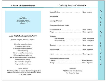 Devotion 8 - Sided Graduated Funeral Program Template - The Funeral Program Site