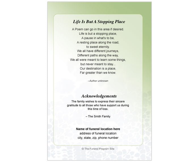 Divine 4 - Sided Graduated Funeral Program Template - The Funeral Program Site