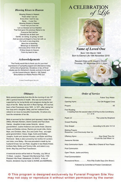 Divine A4 Funeral Order of Service Template - The Funeral Program Site