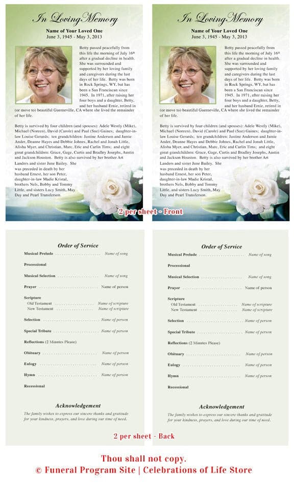 Divine Funeral Flyer Template - The Funeral Program Site