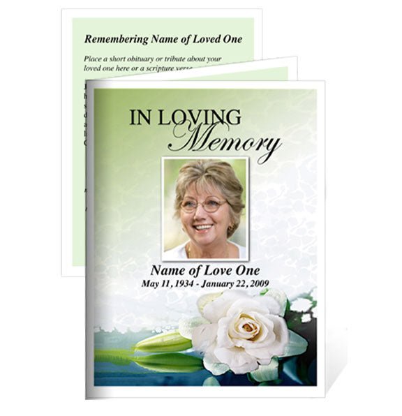 Divine Small Memorial Card Template - The Funeral Program Site