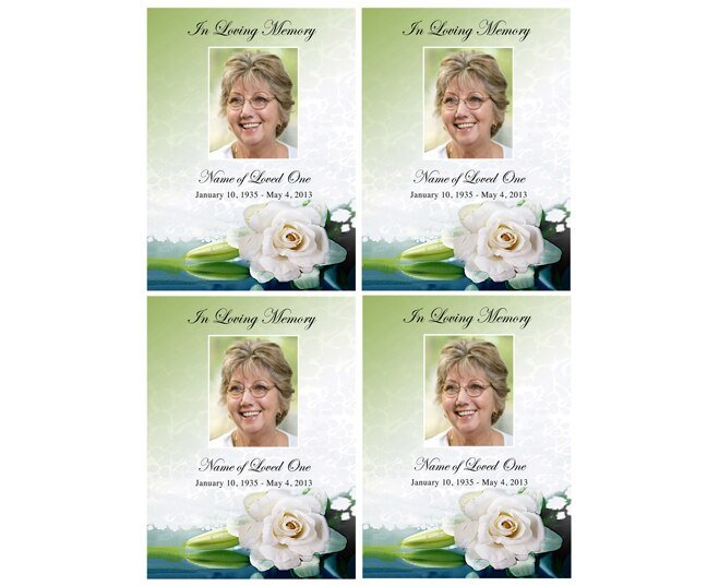 Divine Small Memorial Card Template - The Funeral Program Site