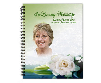 Divine Spiral Wire Bind Memorial Funeral Guest Book - The Funeral Program Site