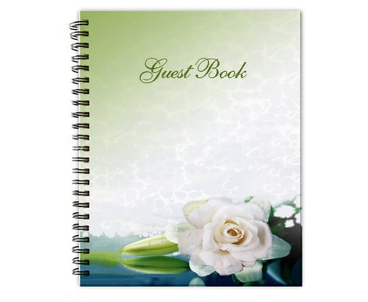 Divine Spiral Wire Bind Memorial Funeral Guest Book - The Funeral Program Site