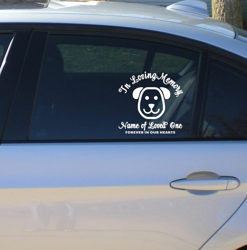 Dog In Loving Memory Car Decal - The Funeral Program Site