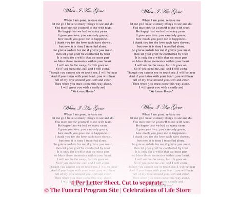 Doll Small Memorial Card Template - The Funeral Program Site