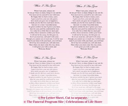 Doll Small Memorial Card Template - The Funeral Program Site