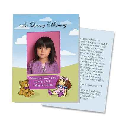 Doll Small Memorial Card Template - The Funeral Program Site