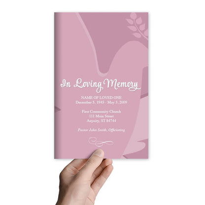 Dove Funeral Program Template - The Funeral Program Site