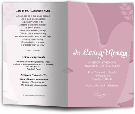 Dove Funeral Program Template - The Funeral Program Site