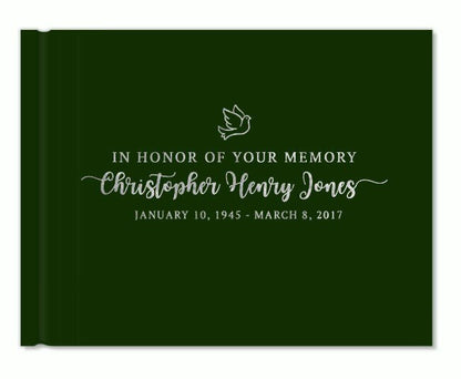 Dove Peace Foil Look Landscape Funeral Guest Book - The Funeral Program Site