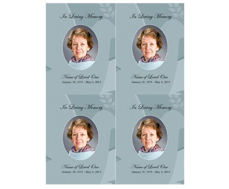 Dove Small Memorial Card Template - The Funeral Program Site