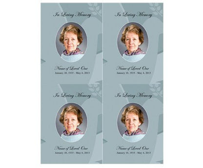 Dove Small Memorial Card Template - The Funeral Program Site