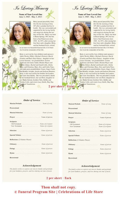 Dragonfly Funeral Flyer Template - The Funeral Program Site