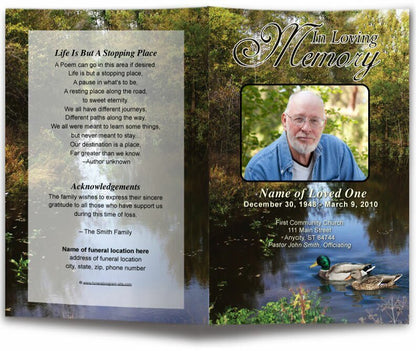 Duck Pond Funeral Program Template - The Funeral Program Site