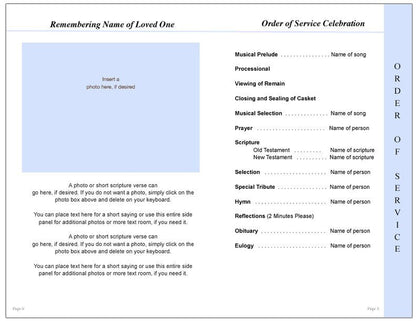 Dusk 8 - Sided Graduated Funeral Program Template - The Funeral Program Site